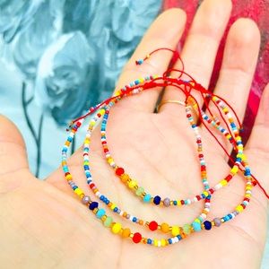 Handmade macrame beaded Heishi bracelets